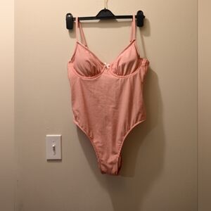 Retro High-Cut Red & White Striped One Piece Swimsuit - Cheeky - Large